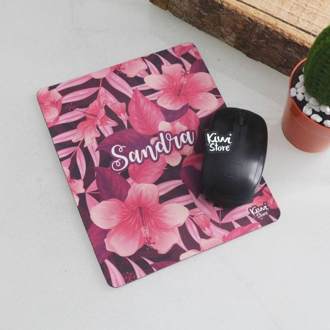 Mouse Pad - Flores Rosado