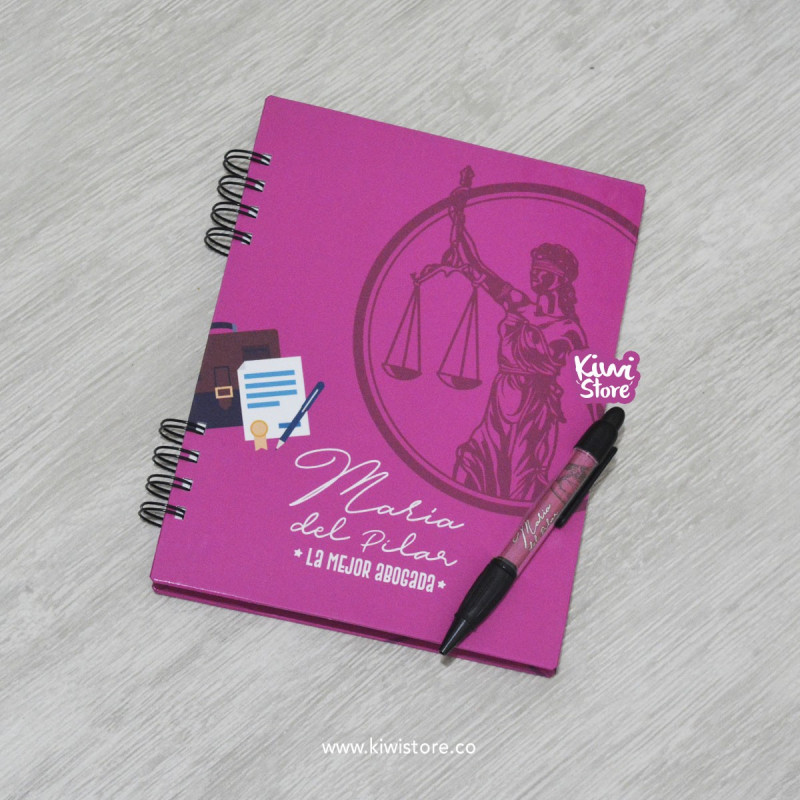 Cuaderno para abogada- agenda personalizada para abogados en bucaramanga -  regalo para abogada