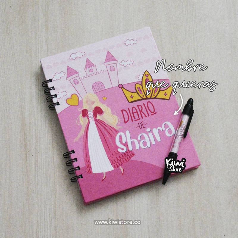 Cuaderno diario para niña de princesa personalizado con nombre - agenda ...